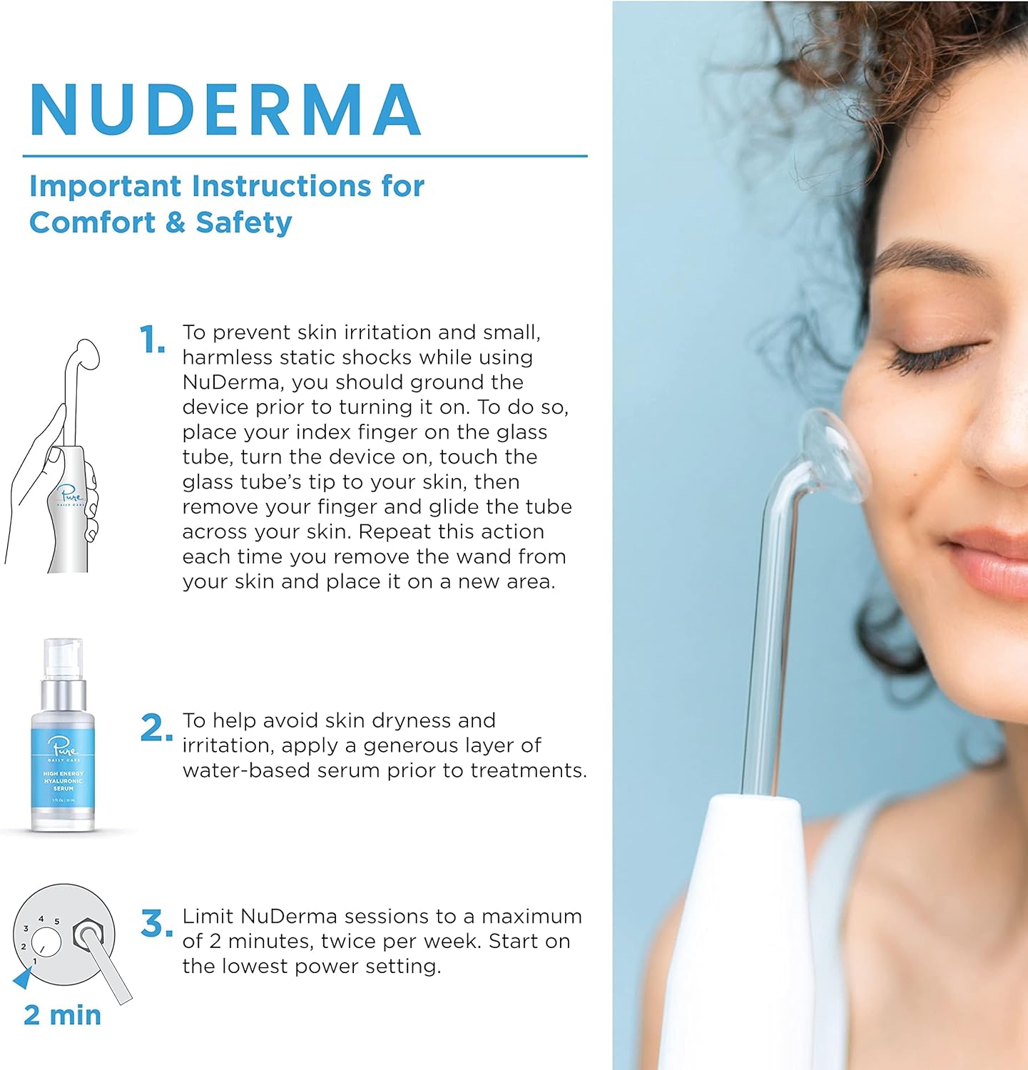 NuDerma Professional Skin Therapy Wand - Portable Skin Therapy Machine with 6 Neon & Argon Wands – Boost Your Skin – Clear Firm & Tighten