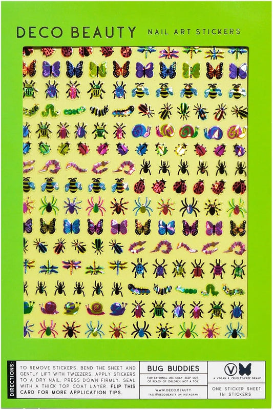 Bug Buddies Nail Stickers - Lightweight & Easy-to-Apply Nail Art with Trendy Designs - Durable & Long-Lasting Nail Stickers for Women, Ideal for DIY Manicures & Salon-Quality Nails