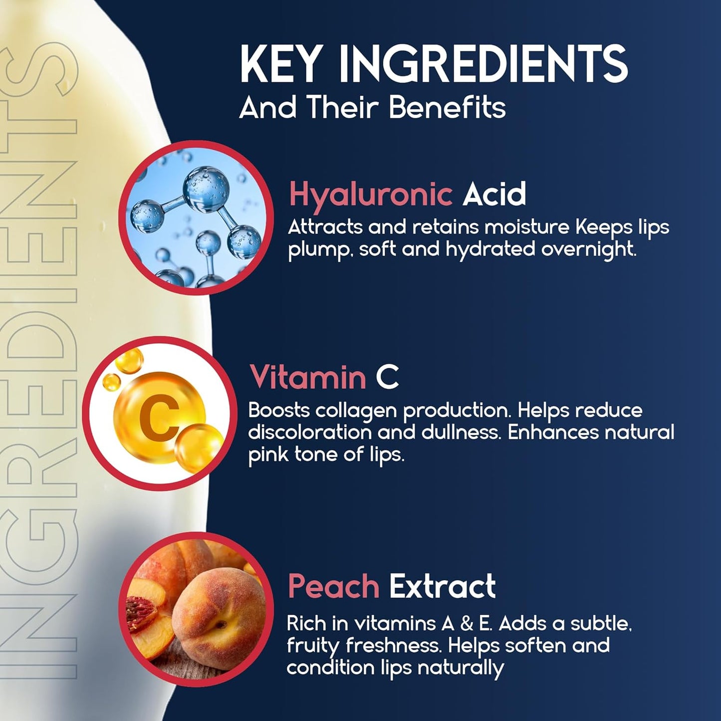 Lip Mask Overnight with Hyaluronic Acid & Collagen, Lip Sleeping Mask for Dry Cracked Lips, Moisturizing, Hydrating, Exfoliating Night Treatment for Lip Care (Strawberry)