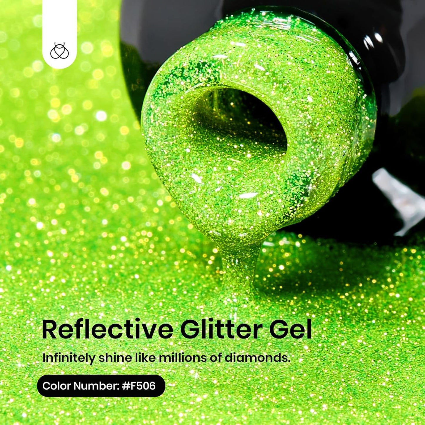 beetles Gel Polish Green Glitter Gel Nail Polish 15ml Reflective Nail Art Manicure Salon DIY at Home Gifts for Women Lime Shock