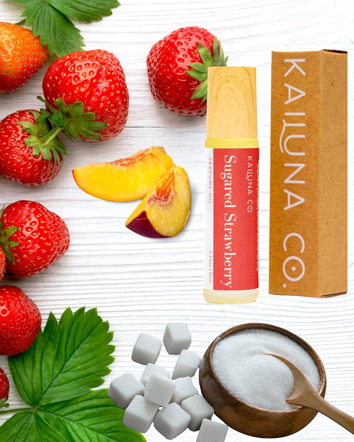 Sugared Strawberry Delicious Natural Essential and Fragrance Oil Roll On with Organic Jojoba Oil, Alcohol Free, Small Batch, Made in California, 0.34 Fl Oz