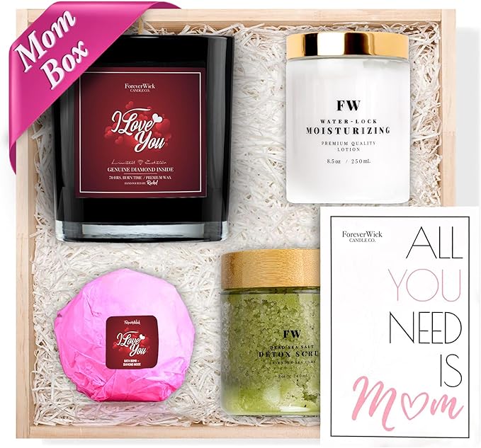 Foreverwick I Love You Mother's Day Gift Set | Sweet Mother's Day Gifts for Mom, Grandma, Sister | Mother's Day Candle | Mom Gifts for Birthday, Valentine's, Christmas | Spa Gifts for Women