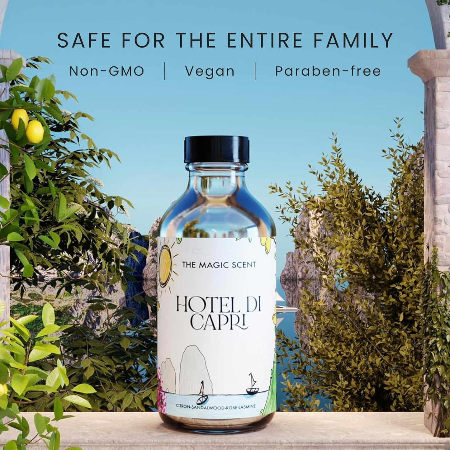 Hotel Di Capri Hotel Scent Diffuser Oil - Cold-Air & Ultrasonic Fragrance Oil for Diffuser Inspired by Capri, Italy - Essential Oils for Diffusers Aromatherapy (500 ml)