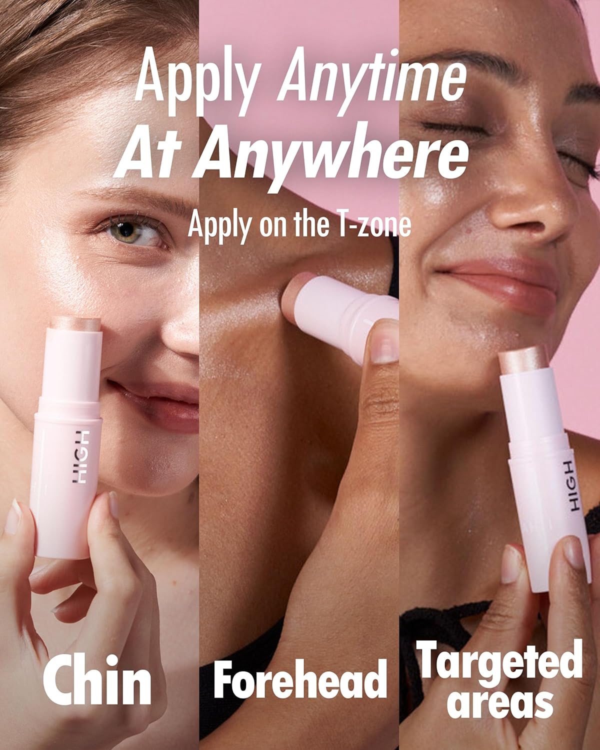 KAHI Highlighter - Skin-Illuminating Highlighter Makeup Stick | Long-lasting Pink Highlighter Makeup | Korean Highlighter Stick for Aging-Lines Improvement | Moisturizing Highlight Stick (0.32 fl oz)