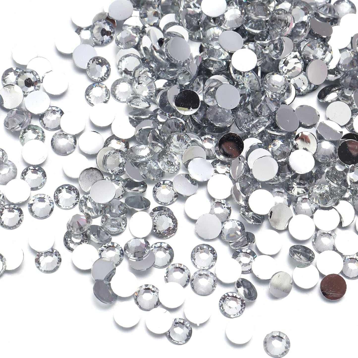 Multi Size 3mm 4mm 5mm Rhinestones Set for Nails Crafts Crystal Non Hotfix Rhinestones Nail Gems Rhinestone Round Flat Back Resin Rhinestone for Makeup Clothes Shoes Eyes Bottles Crafts