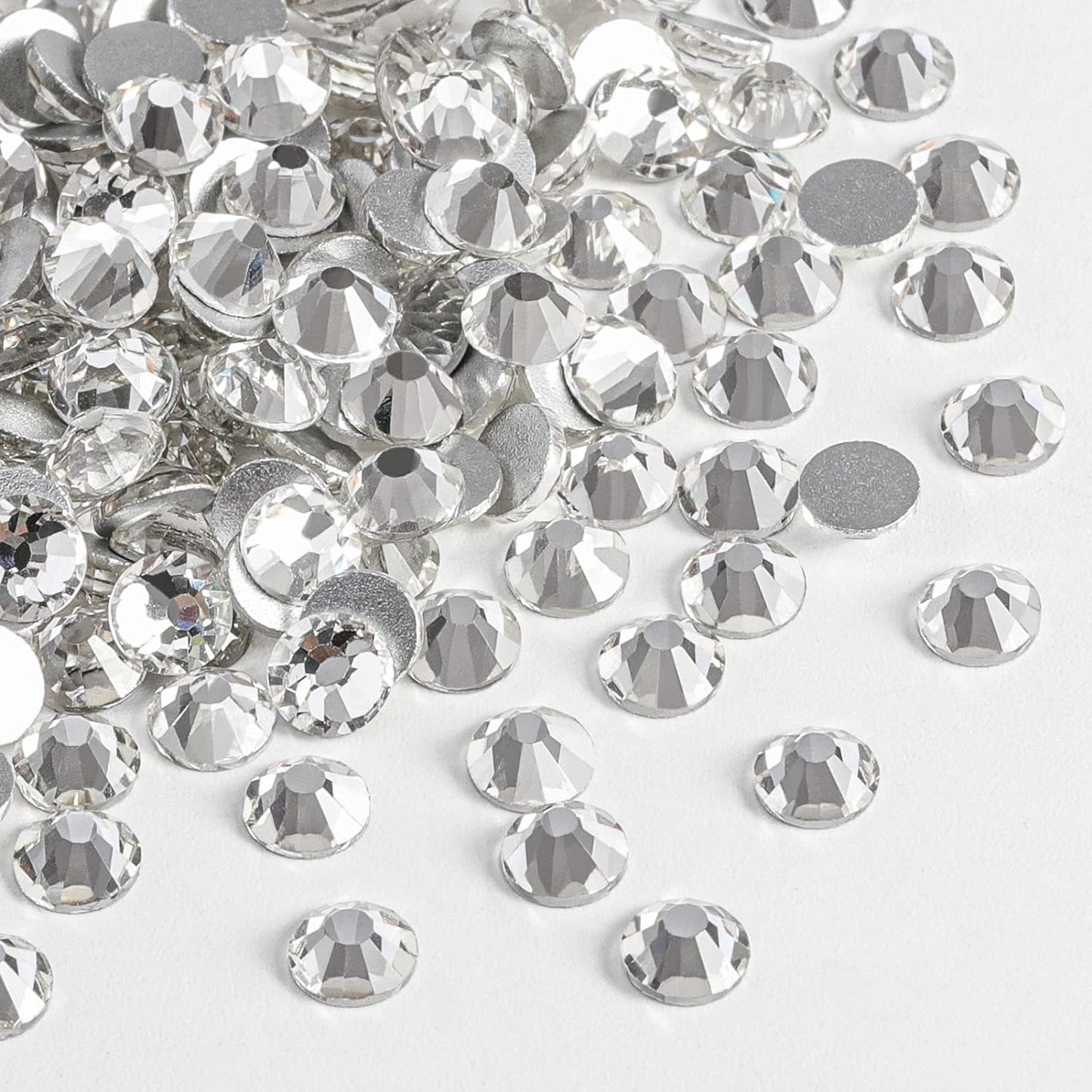 beadsland Flat Back Crystal Rhinestones Round Gems for Nail Art and Craft Glue Fix, Crystal (4.6-4.8mm) SS20/1440pcs