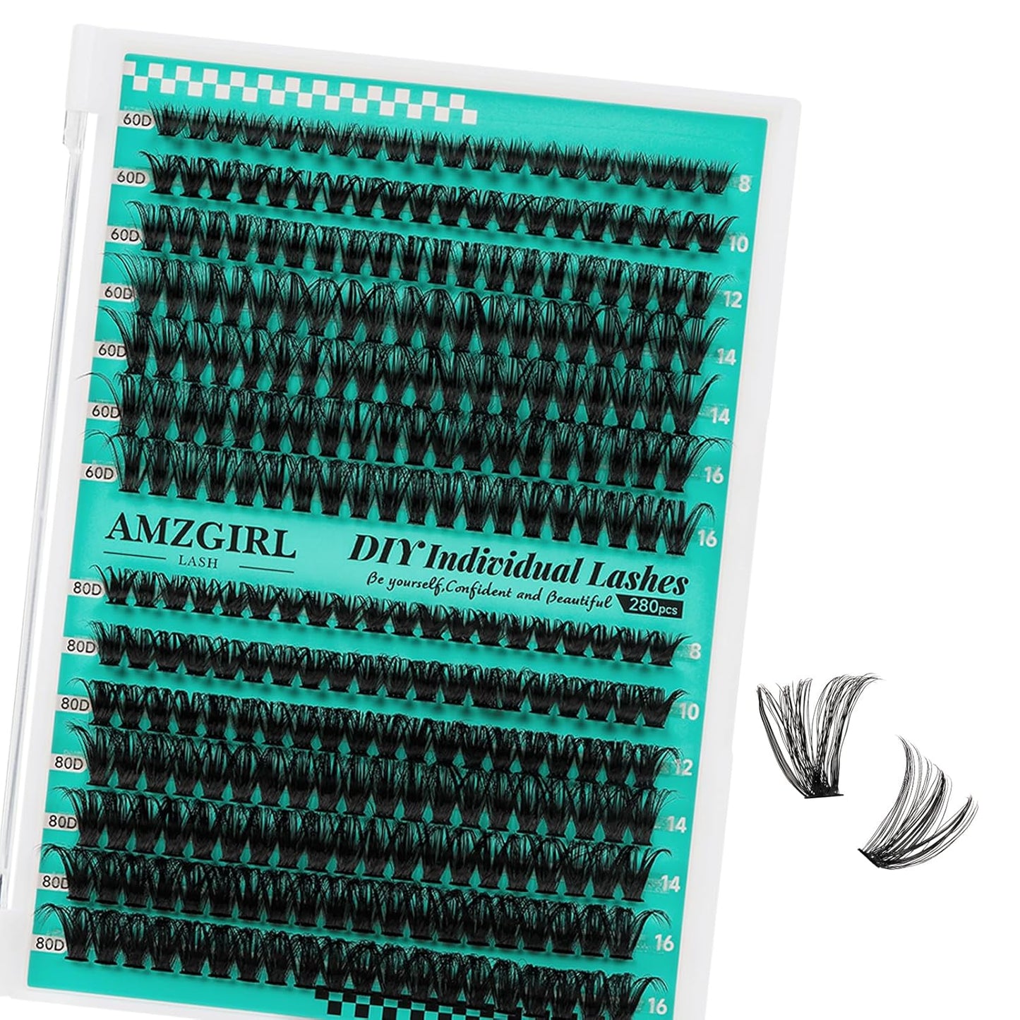 Lash Clusters Wispy 280PCS Eyelash Extension 60D 80D Cluster Lashes Individual Lashes DIY Lash Extension Natural Look Cluster Eyelash Extensions Soft False Eyelashes at Home for Beginners(D-Mix8-16mm)