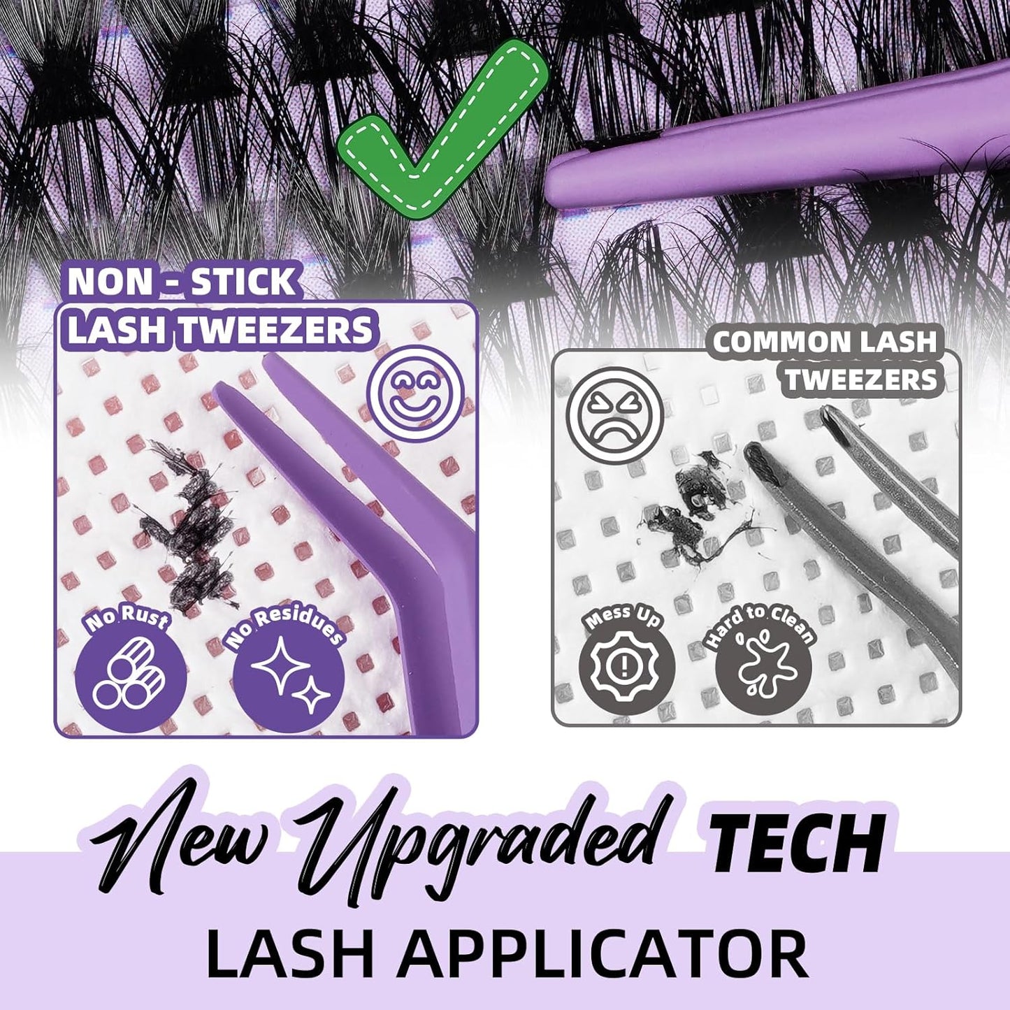 B&Qaugen Lash Extension Kit 280Pcs Volume Individual Lashes Kit Superfine Individual Eyelashes 10-18mm Soft D Curl Eyelash Clusters Kit with Bond and Seal Tweezers for Self Use （Kit-50D-10-18MIX）