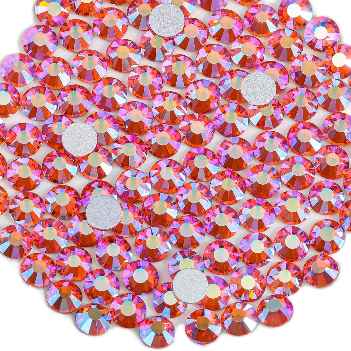 Beadsland 1440 Pieces Flat Back Crystal Rhinestones Round Gems,Hyacinth AB,SS12,3.0-3.2mm