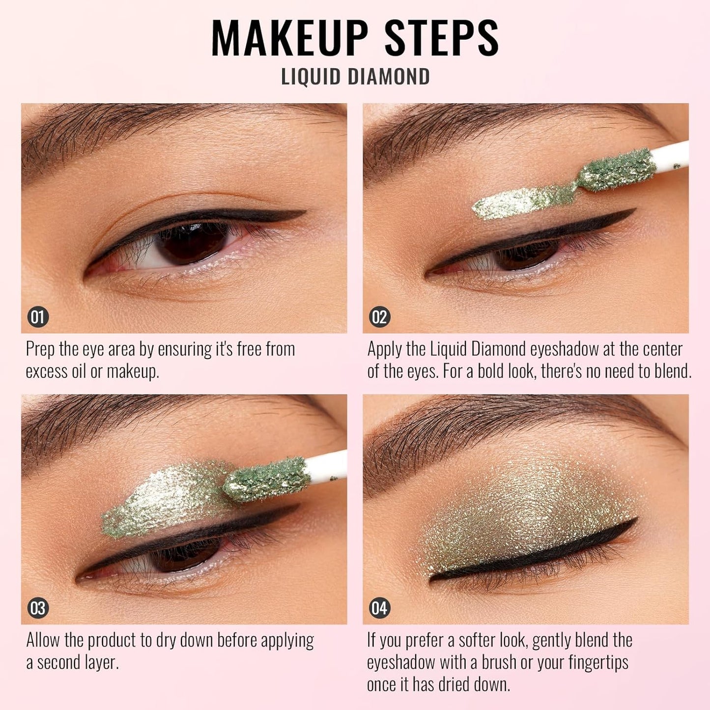 Oulac Green Liquid Glitter Eyeshadow&Eyeliner–Smooth Shimmer Eye Makeup with Sparkle Finish,All-Day Wear Lightweight Buildable Formula,Easy to Use Smudge-Proof,Gifts for Women 5.4g (06) Chaotic Love