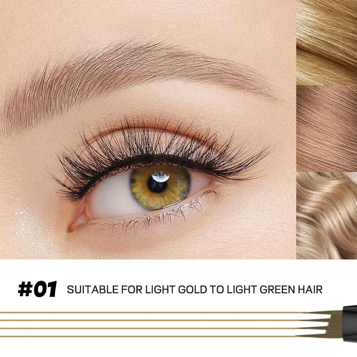 2 Pack Eyebrow Pen, Waterproof Microblading Eyebrow Pencil, 4 Tip Precise Eye Brow Makeup Pen for Women to Effortlessly Create Hair Like Natural Brows, Non Dry Out and Last All Day (Light Brown)