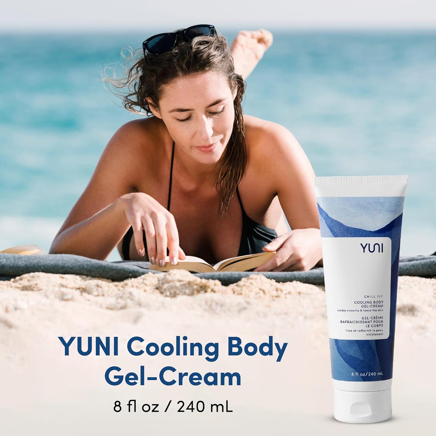 YUNI Beauty Body Gel-Cream – Hydrating Skincare – Cooling Gel – Tones & Firms – Soothing Cream – Post-Workout Body Cream & Moisturizer – Vegan – 8 fl oz