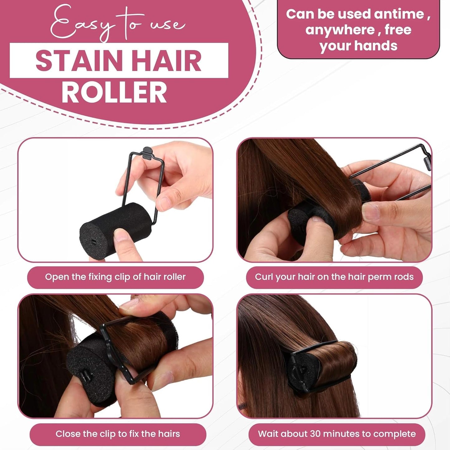 My Beauty Spot Heatless Rollers - Satin Hair Rollers - Overnight Hair Curlers, 48Pcs Overnight Foam Curlers, No Clips, Assorted Sizes & Colors, with Storage Case