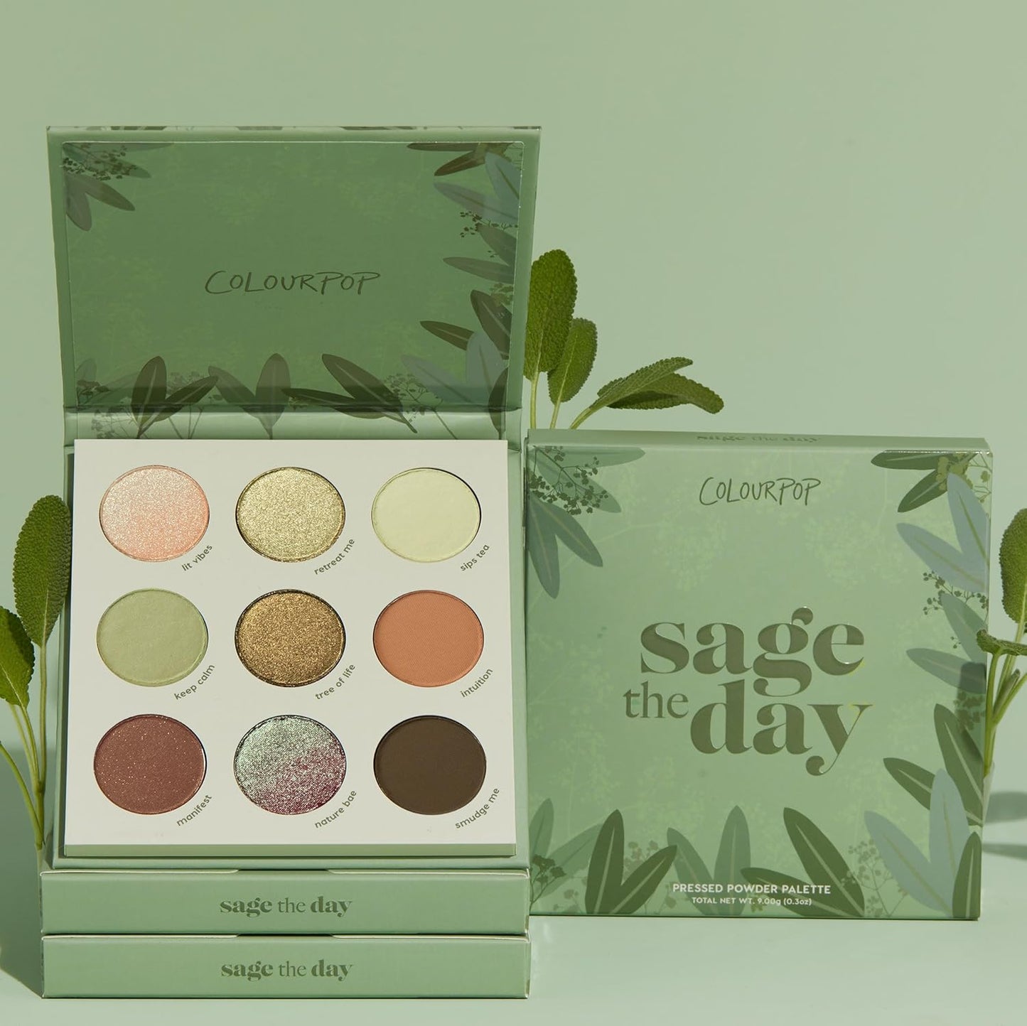 ColourPop Sage the Day Eyeshadow Palette - Sage & Olive Palette with Metallic and Matte Finishes - High-Pigment Eye Makeup with a Long-Wearing Formula (0.3 oz)