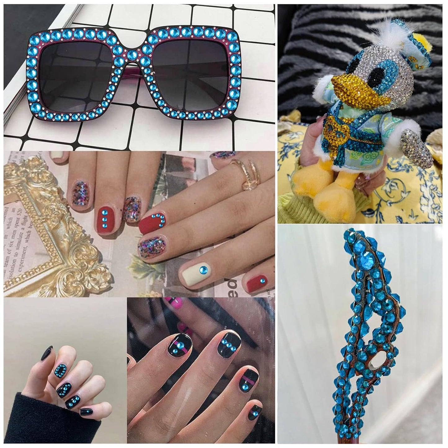 beadsland Flat Back Crystal Rhinestones Round Gems, Indicolite (2.7-2.8mm) SS10/1440pcs