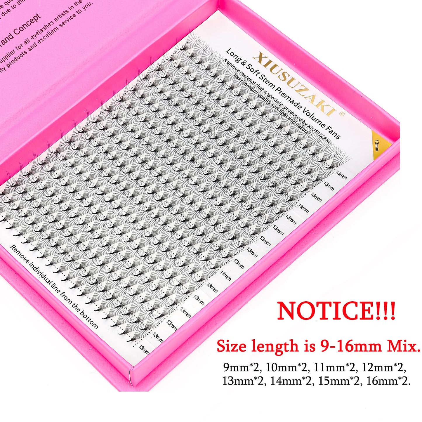 Premade Fans Eyelash Extensions 9D Volume Lash Extensions 0.07 Thickness Eyelash Extension D Curl Premade Lash Fans Mix 9-16mm Fluffy Soft Handmade Lash Fan Eyelashes(9D-0.07-D,9-16mm)