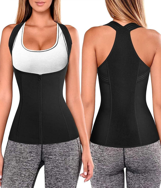 URSEXYLY Women Back Braces Posture Corrector Waist Trainer Vest Tummy Control Body Shapers for Spinal Neck Shoulder and Upper Back Support (M, Black)