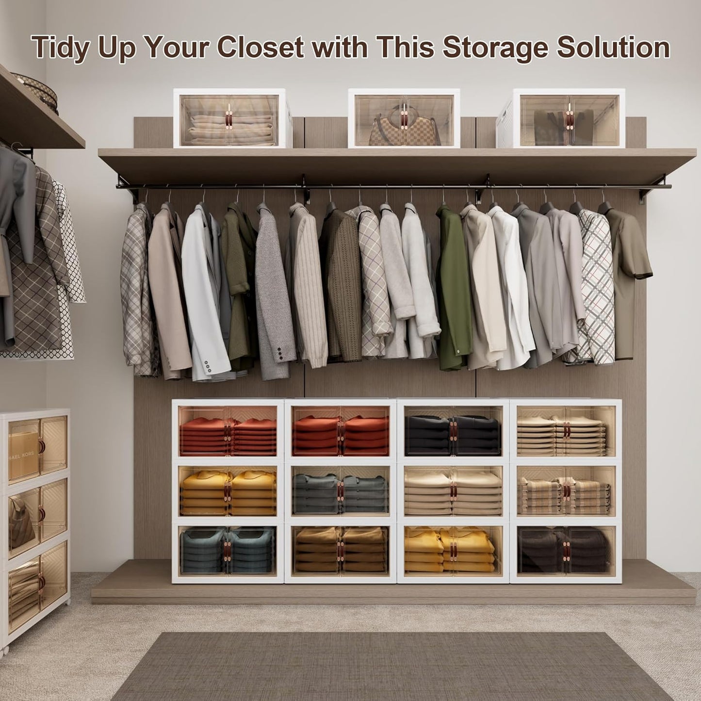 JOYMOOP Foldable Storage Cabinet Top Cover, Fits XXL Storage Boxes, Durable, Easy to Install, Dustproof and Waterproof, White