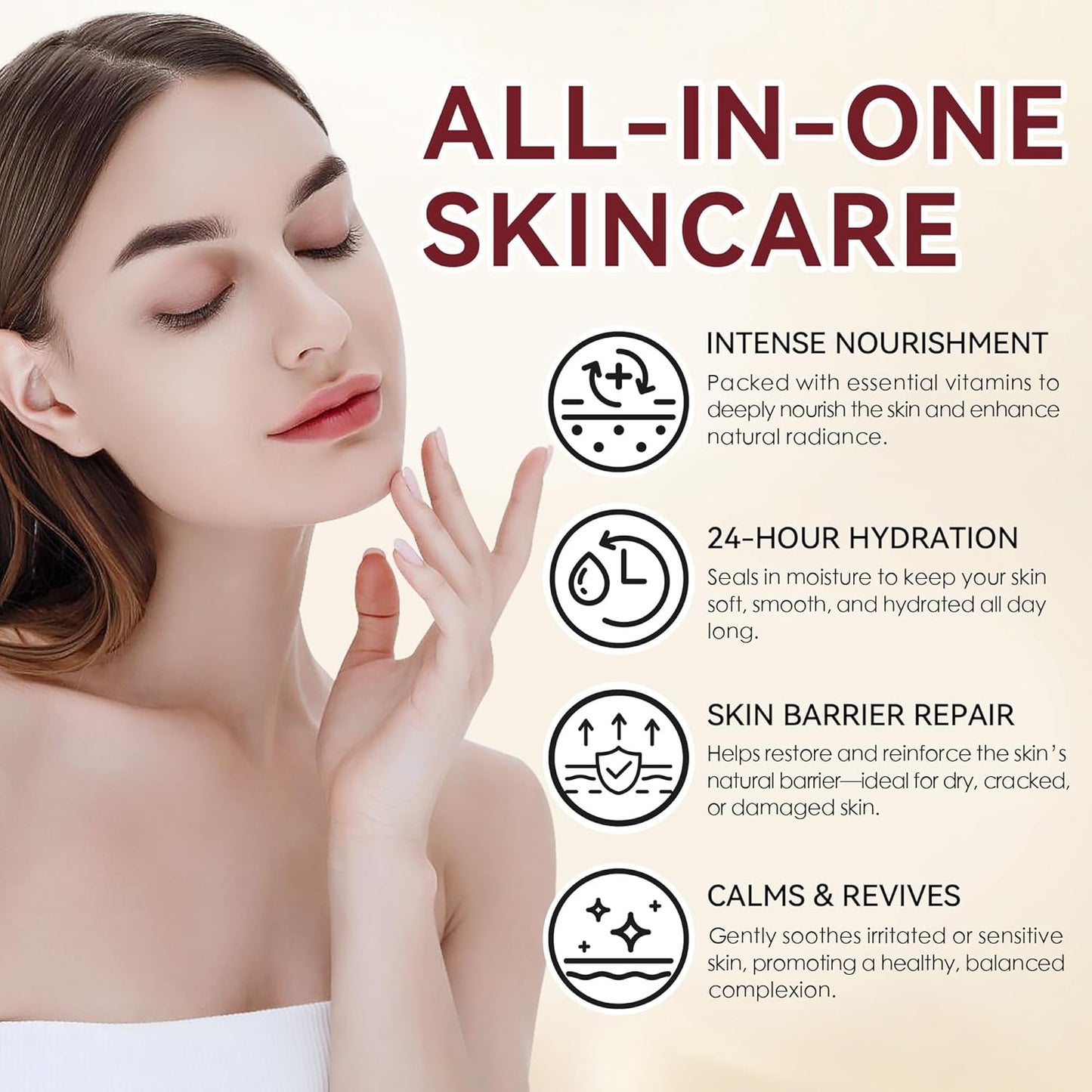 Beef Tallow for Skin, 100% Grass-Fed Whipped Beef Tallow and Honey Balm with Wild Honey & Beeswax, Face & Body Moisturizer Cream for Sensitive Skin 4 FL.OZ