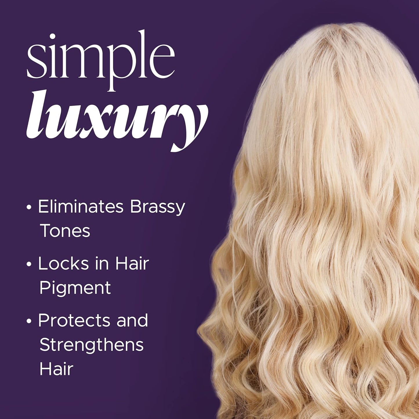 Purple Shampoo & Conditioner Set for Blonde Gray Hair, Eliminates Brassy and Yellow Tones, Infused with Cocos Nucifera Oil, Free of Sulfate, Parabens and Gluten, 2 x 16.9 Fl Oz