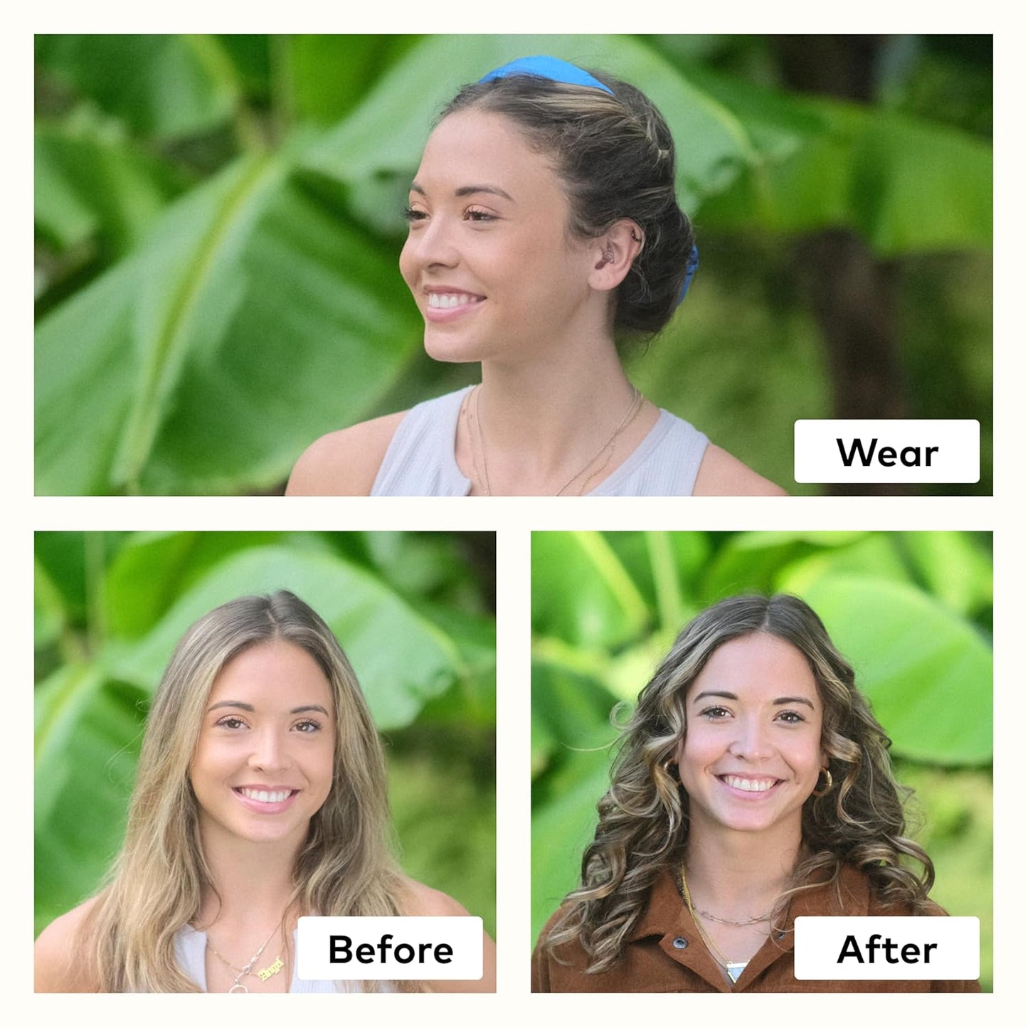 RobeCurls Heatless Curler Set - Satin Curling Headband for Natural, No-Heat Overnight Curls - Sleep-in Styling Tool with 2 Scrunchies for Women (Guava)