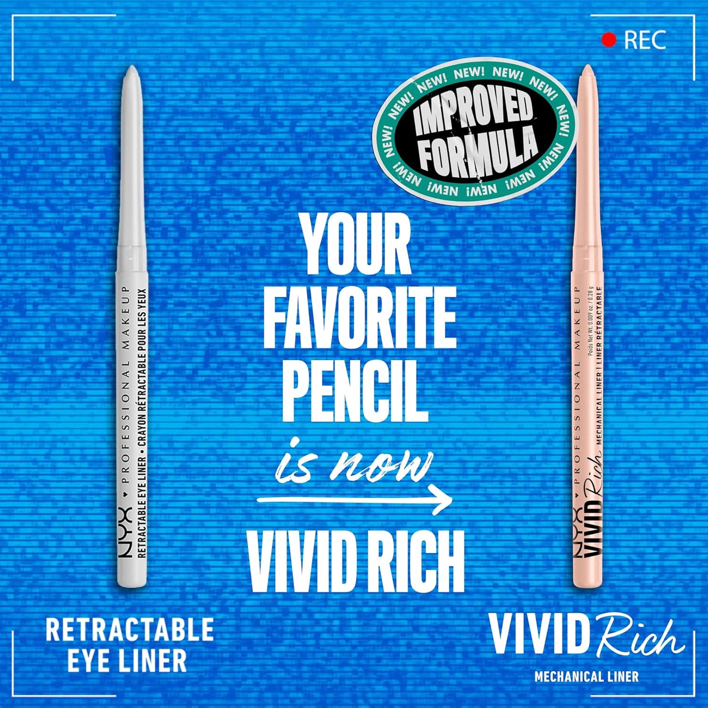 NYX PROFESSIONAL MAKEUP Mechanical Eye Pencil, Vivid Rich Mechanical, Creamy Retractable Eyeliner - Quartz Queen, White Eyeliner