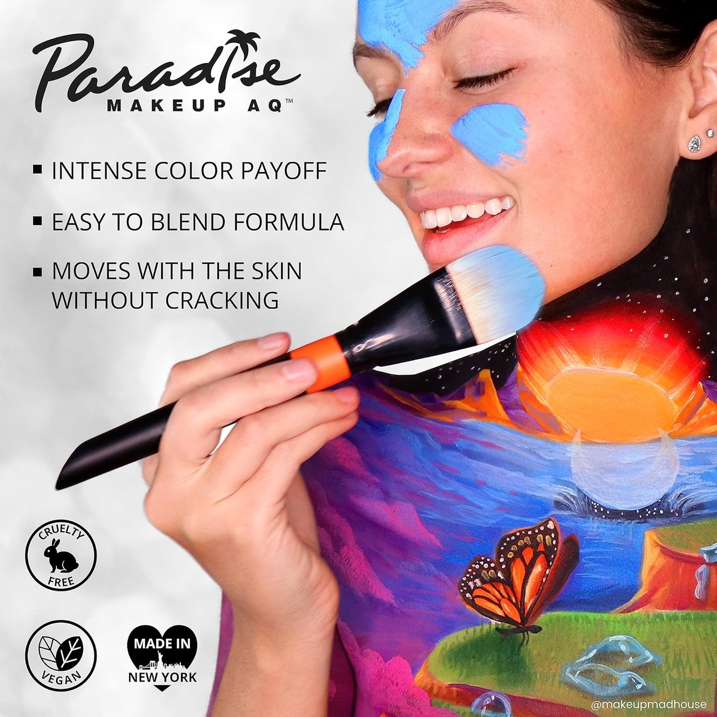 Mehron Makeup Paradise Makeup FX 8 Color Tropical Palette | Magnetic Refillable Body Paint & Face Paint Palette | Professional & Water Activated | Costumes, SFX, Halloween, & Cosplay