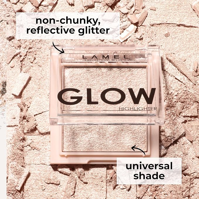 LAMEL Glow Highlighter: Face Make Up & Contour Palette in Deep, Vibrant Colors - Natural Shimmer - Compact Size & Perfect for Travel - Cruelty Free - 3.8gr/0.13 oz 401 (Luna)