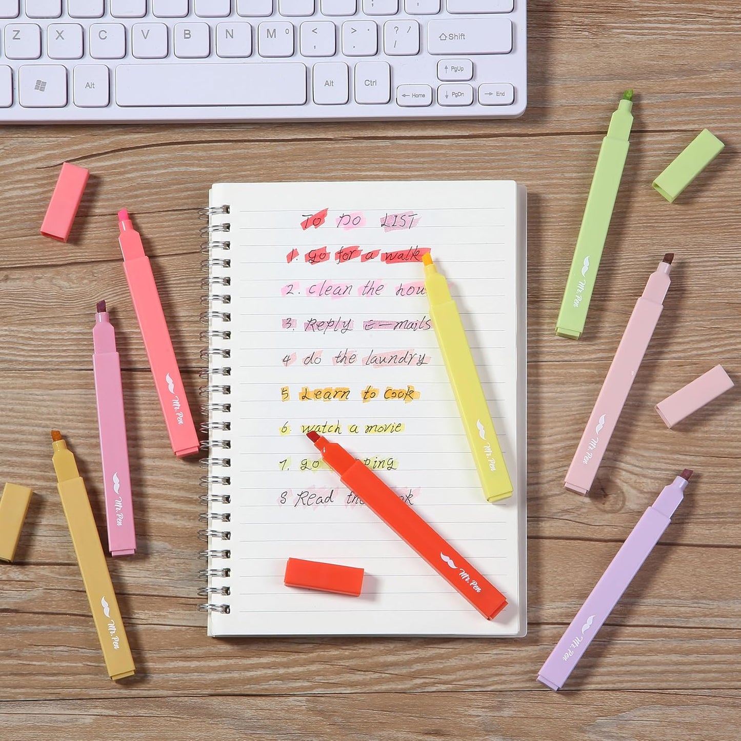 Mr. Pen- Aesthetic Highlighters, 8 Pack, Chisel Tip, Summer Morning, Cute Highlighters Assorted Colors
