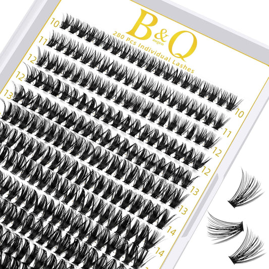 B&Qaugen Lash Clusters 50D-D-10-18MIX Individual Lashes 280 Clusters False Eyelash 30D 40D 50D Lash Clusters Extensions Individual Lashes Cluster DIY Eyelash Extensions (50D-D,10-18MIX)
