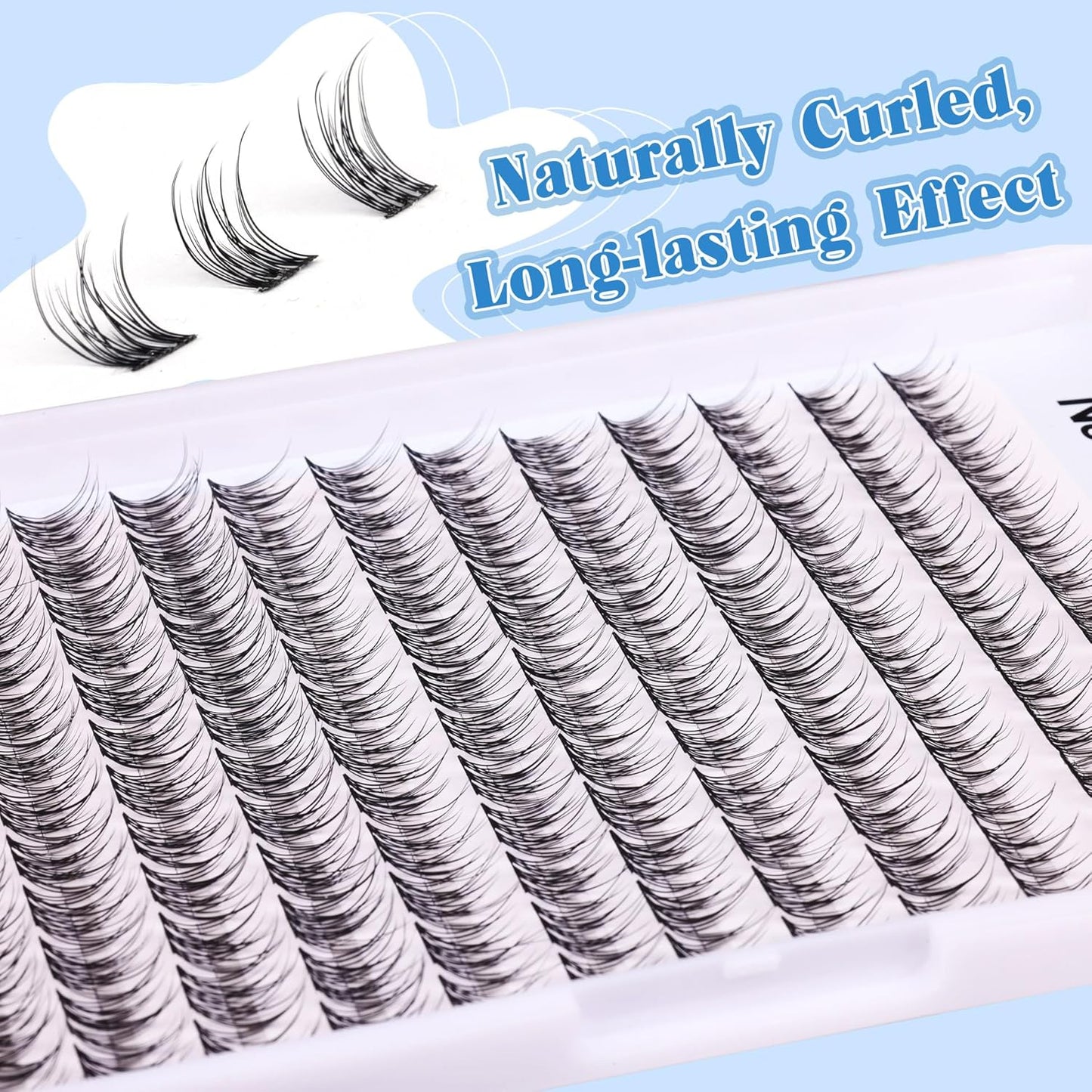 Natural Lash Clusters DIY Eyelash Extension Wispy 144 Pcs Individual Cluster Lashes Extension at Home C-curly 9-11MM Eyelash Cluster Faux Mink False Lashes by Newcally