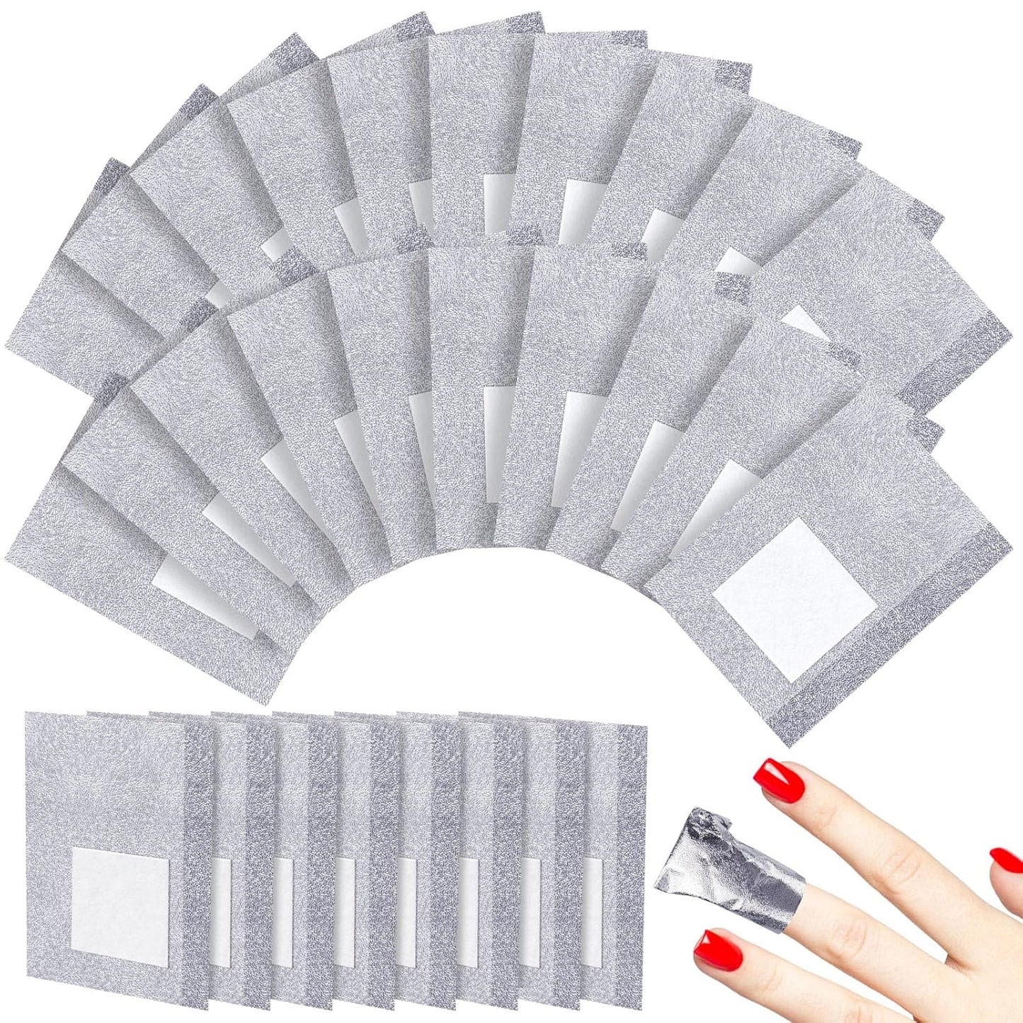 700 Pcs Nail Foil Nail Wraps with Pre-Attached Lint-Free Cotton Pads, Non Acetone Soak Off Nail Polish Remover Kit for Home Professional