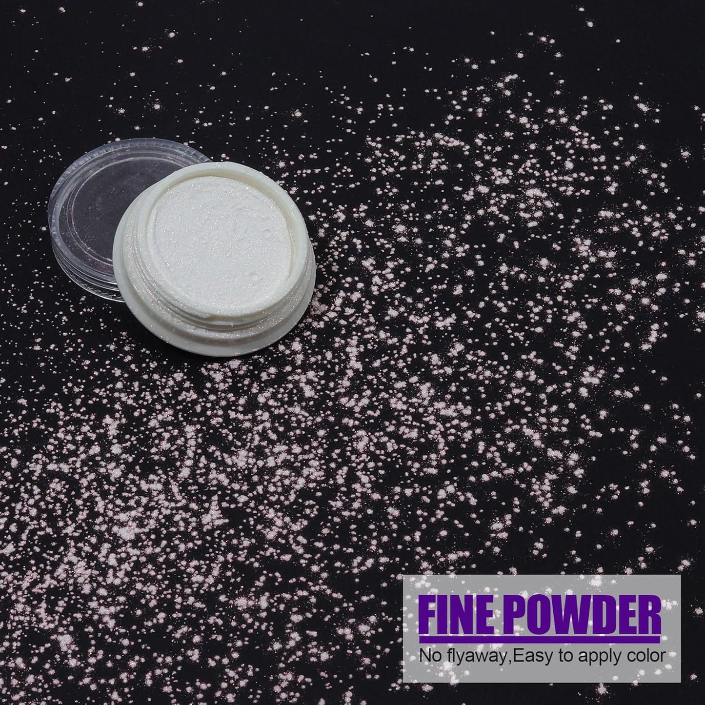 Artdone Chrome Nail Powder Magic White Pearl Kit Mirror Effect Silver Metallic Holographic Dip Nail Powder For Resin Craft & Nail Art Decoration