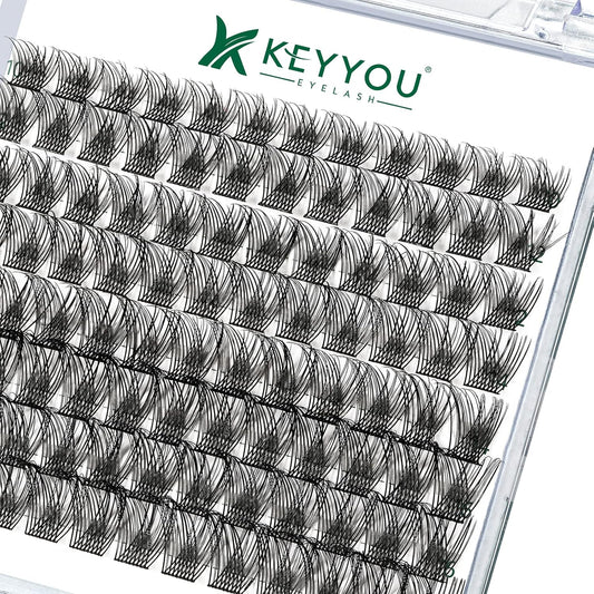 Lash Clusters,96 Pcs Cluster Lashes D Curl 8-18MIX DIY Lash Extensions Eyelash Clusters,KEYYOU Volume Wispy Individual Lashes Soft&Comfortable Easy DIY at Home(Y13,D-8-18MIX)
