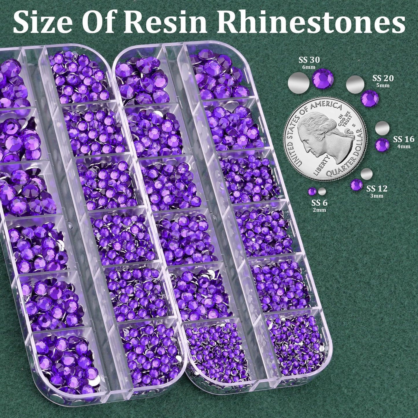 Resin Rhinestones for Crafting with B7000 Jewelry Glue, 2 Boxes Blue Purple Flatback Crystals with 3Pcs 10ml Glue for Bedazzling Crafts Nail Art Makeup，Non Hotfix Gems for Clothing Shoes