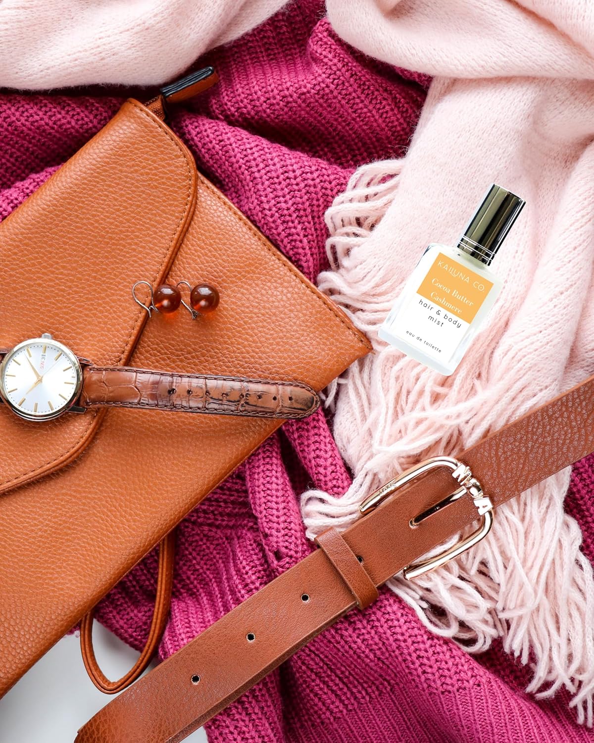 Cocoa Butter Cashmere Natural Hair & Body Mist Spray, Pure Essential and Fragrance Oils, Alcohol-Free, Handmade in California, 0.5Fl Oz