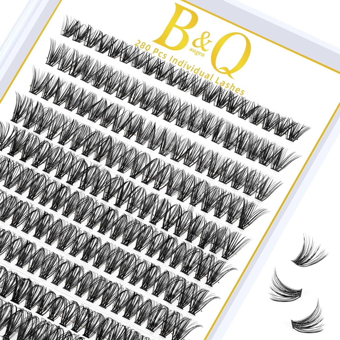 B&Q Lash Clusters 40D-C-14 Individual Lashes 280 Clusters False Eyelash 10D 20D 30D 40D Lash Clusters Extensions Individual Lashes Cluster DIY Eyelash Extensions at Home (40D-C,14MM)